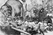 Thomas Nast cartoon with GOP elephant