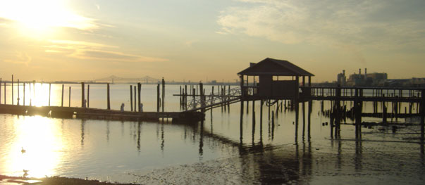 Delaware River sunset from Lazaretto, 2006