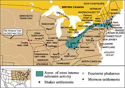 Religion, Reform and Utopian Activity, 1830-1850